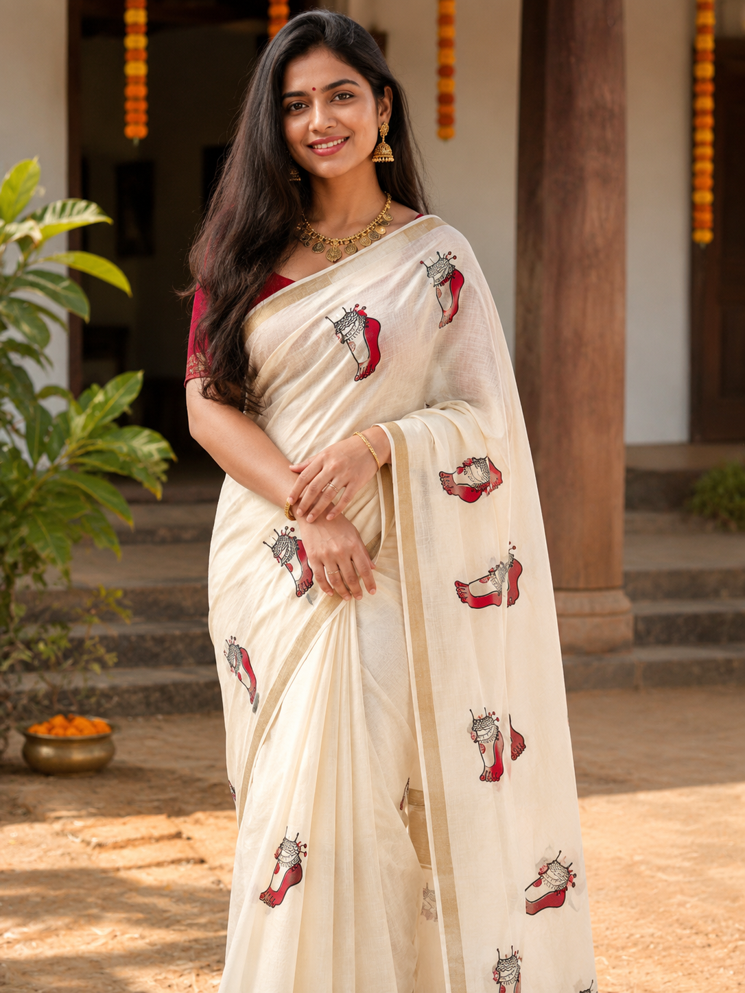 Rasa Charanam- Feet Of Dancer cotton Set mundu