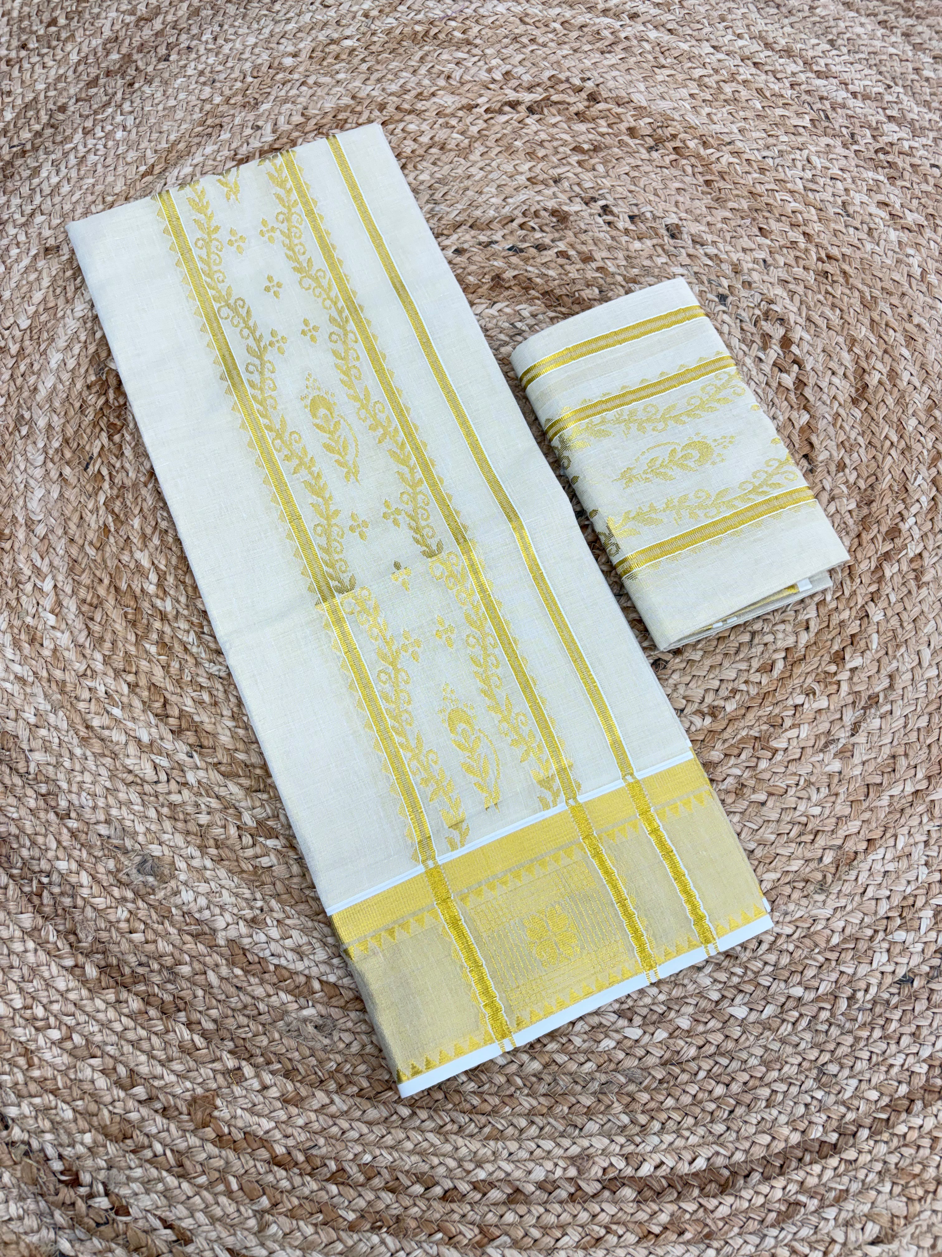 Malika : Premium Golden Tissue Setmundu