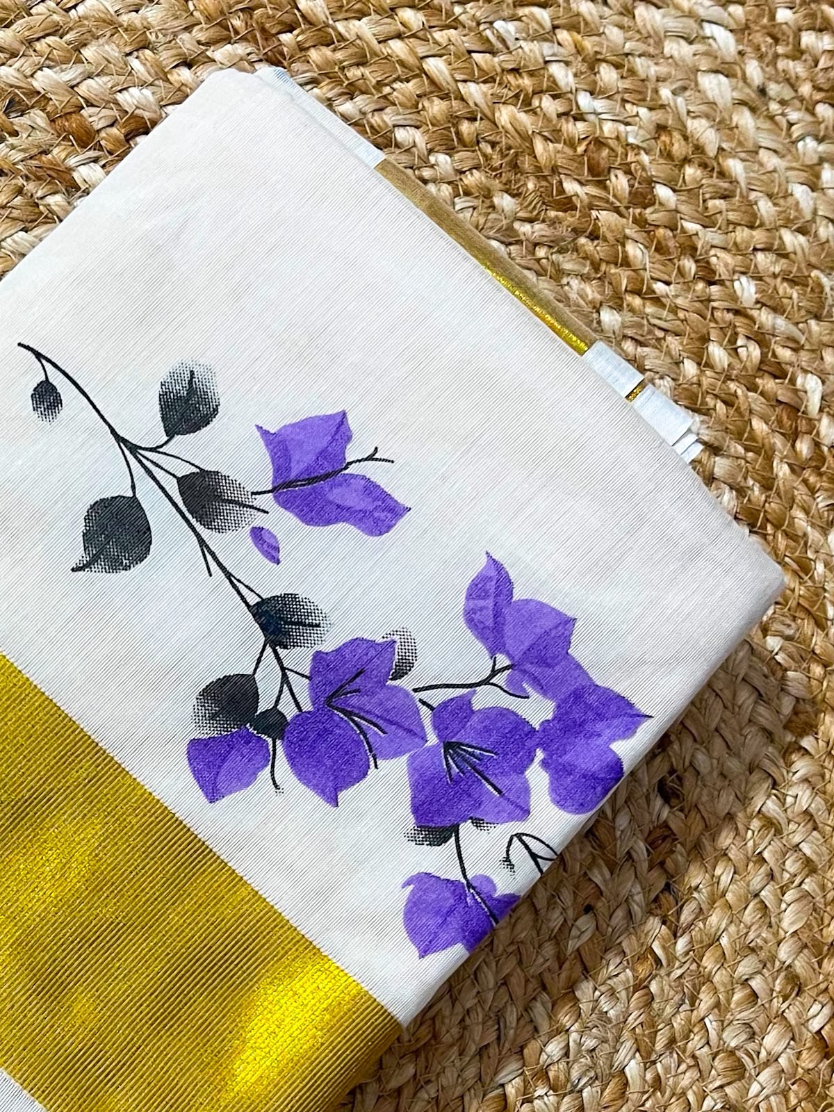 Bougainville: Premium Tussar shade cotton saree