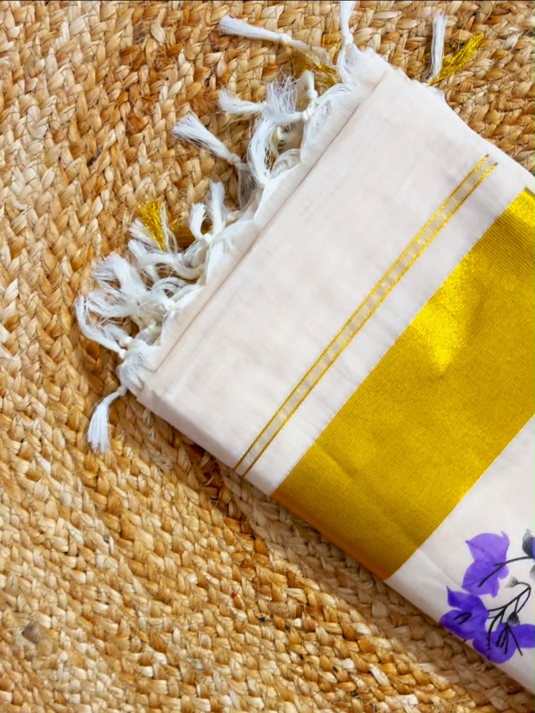 Bougainville: Premium Tussar shade cotton saree