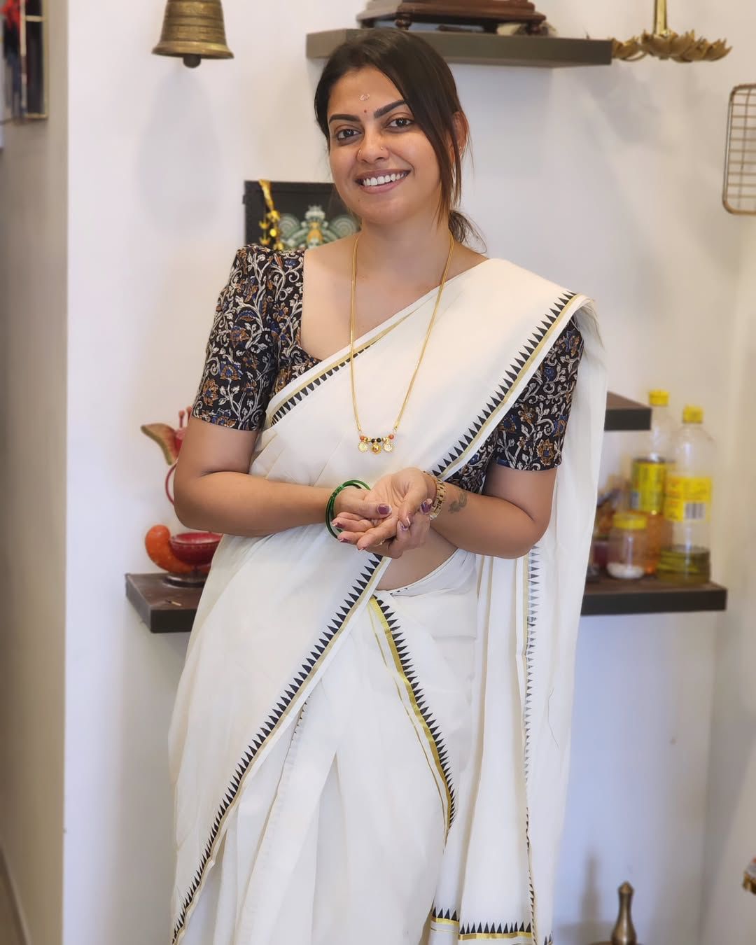 Anu Shree inspired temple set mundu 2.80 Premium quality