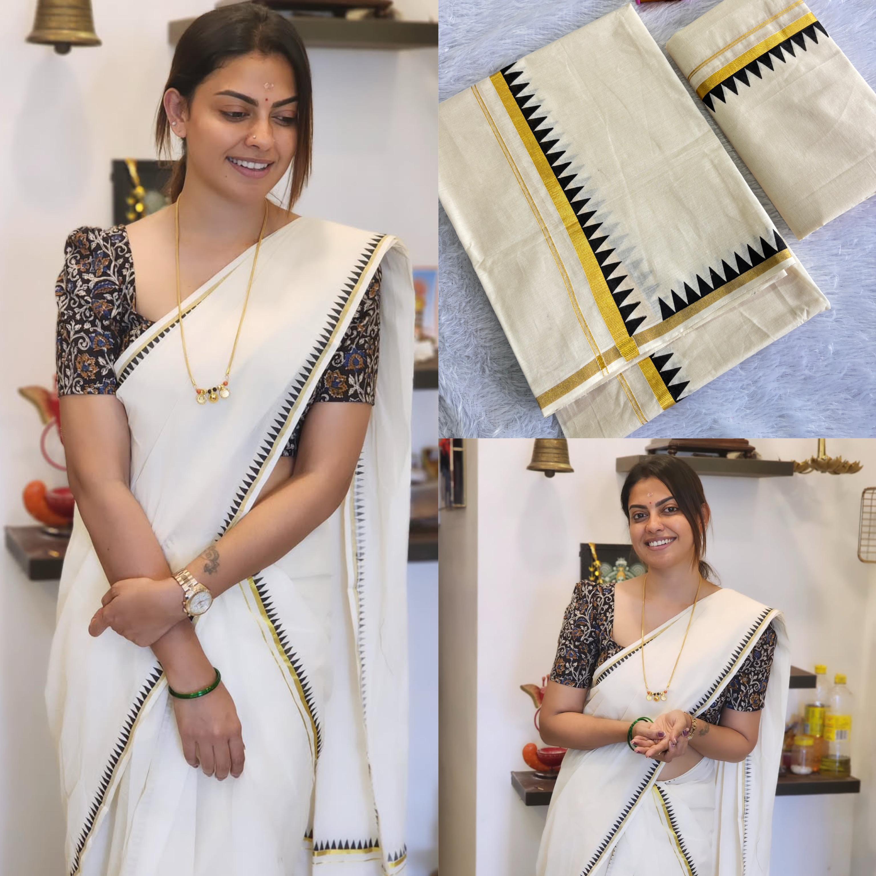 Anu Shree inspired temple set mundu 2.80 Premium quality