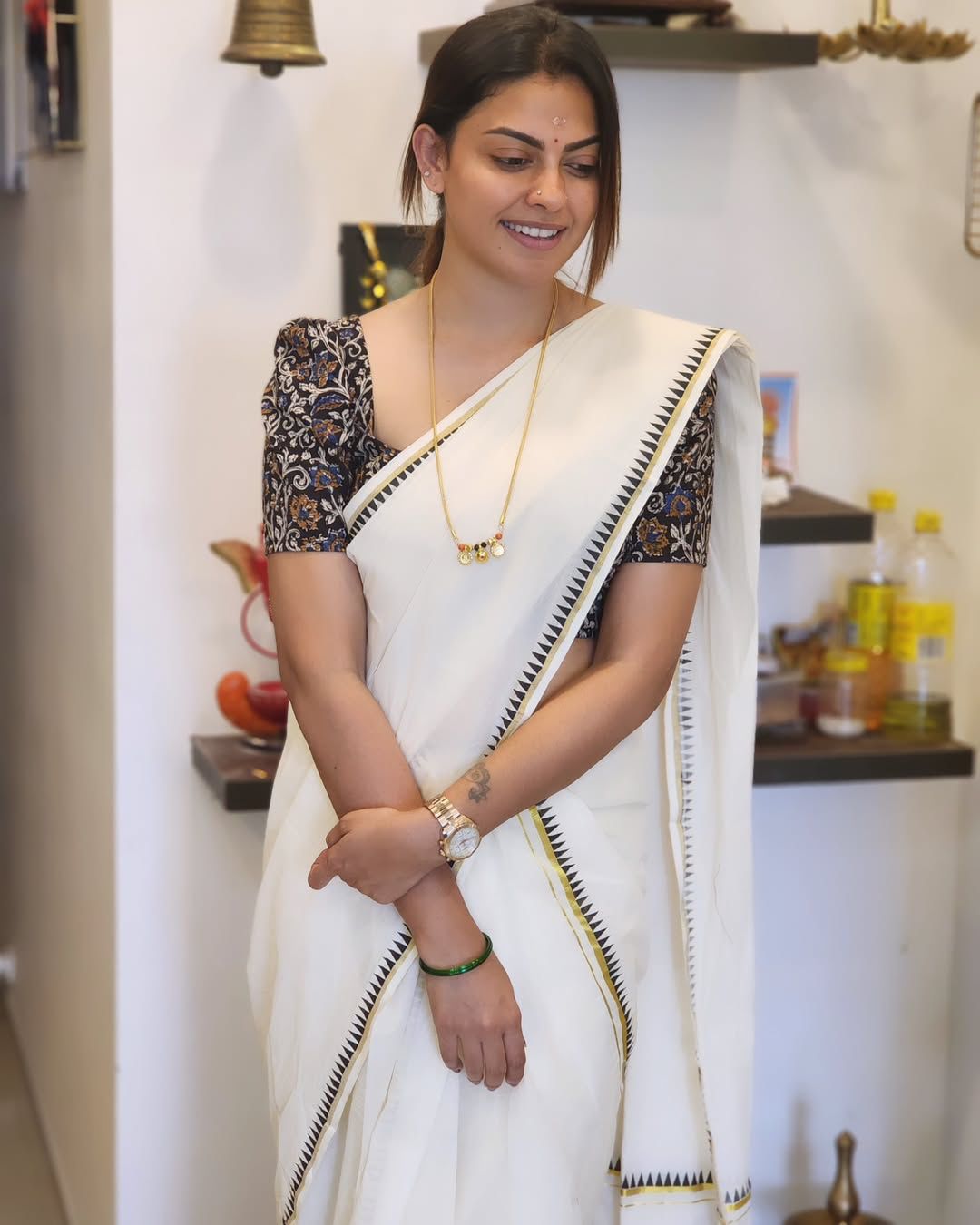 Anu Shree inspired temple set mundu 2.80 Premium quality