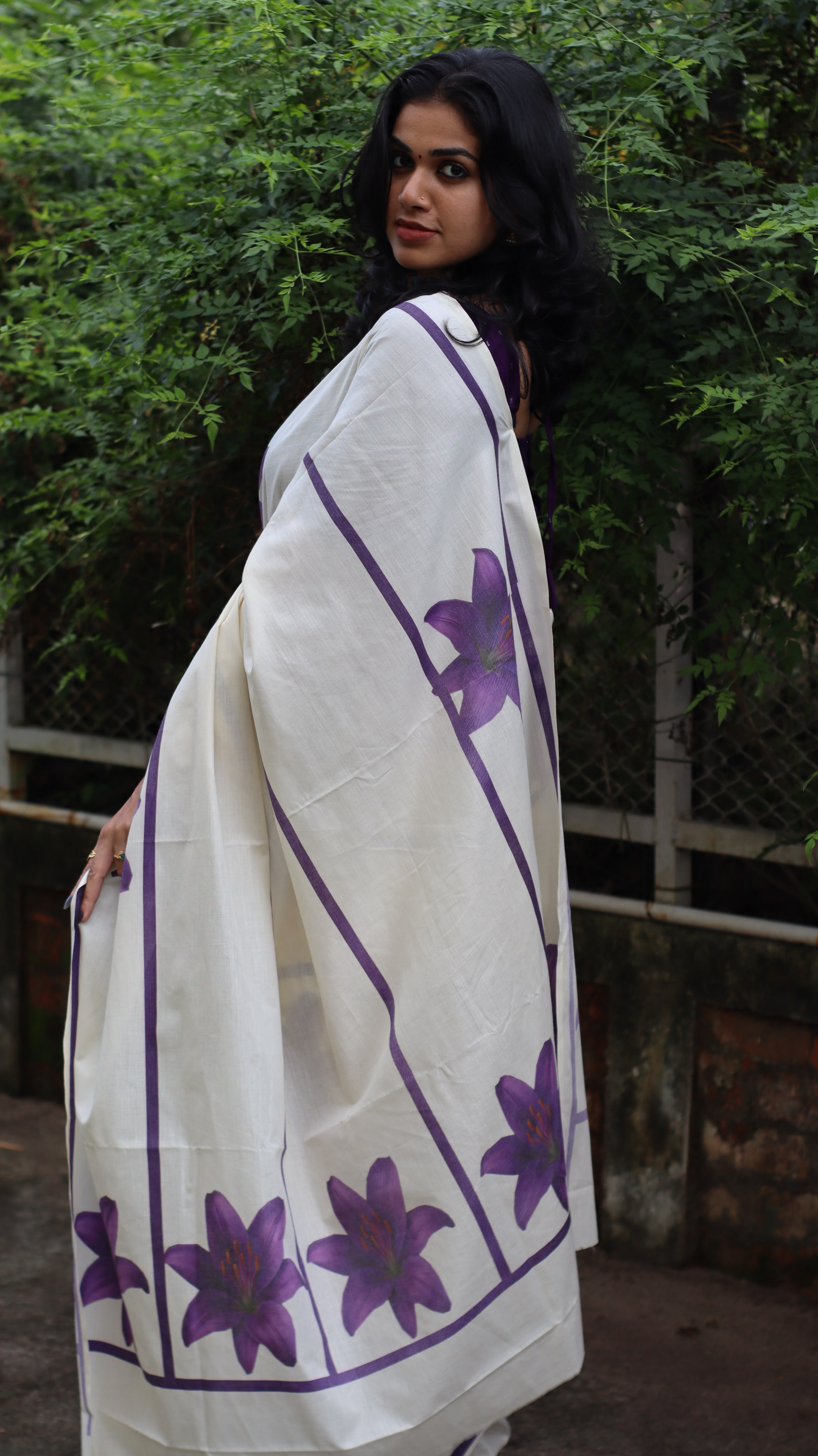 Lavender Stripes   : Pure cotton digital printed