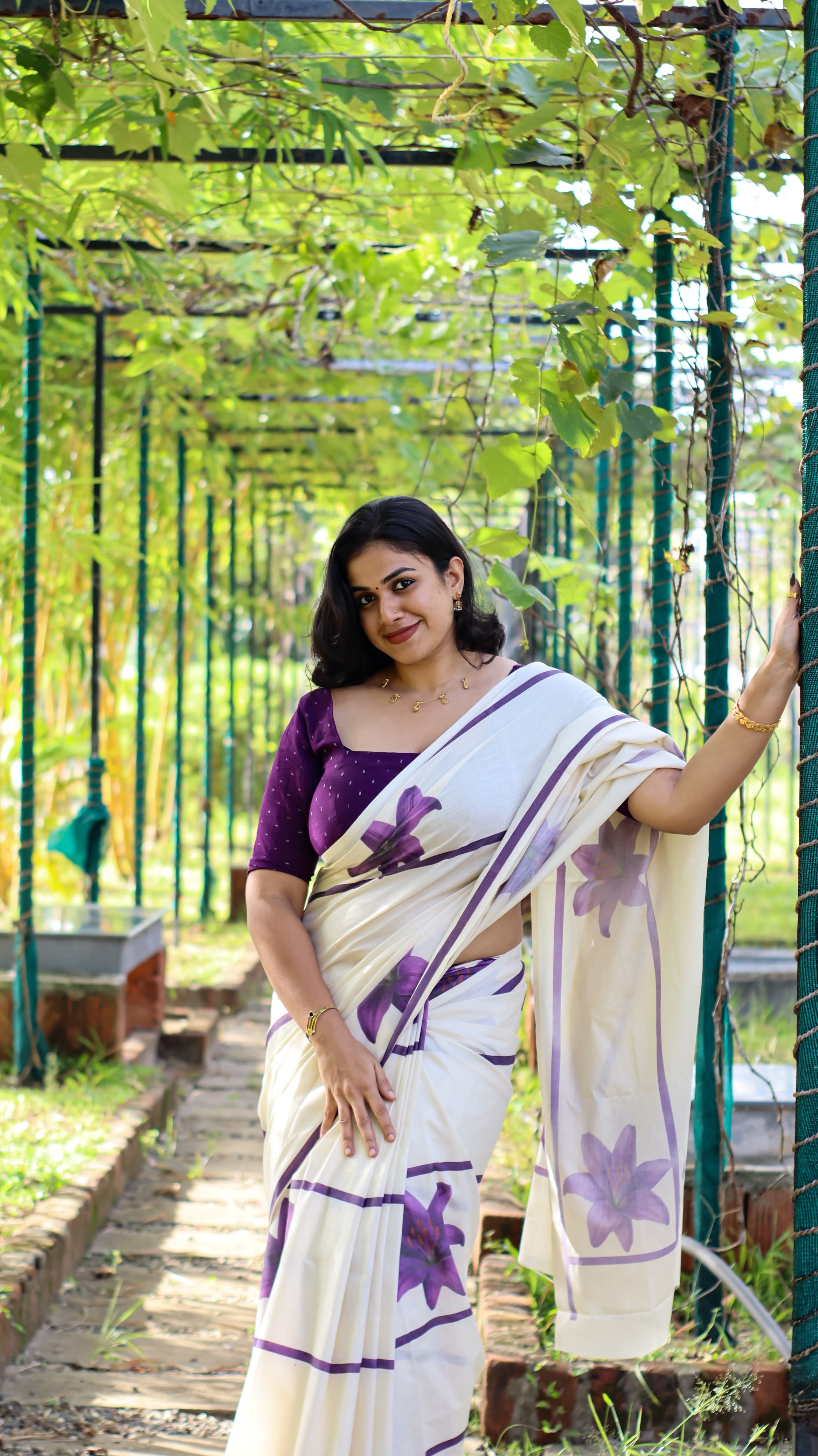 Lavender Stripes   : Pure cotton digital printed