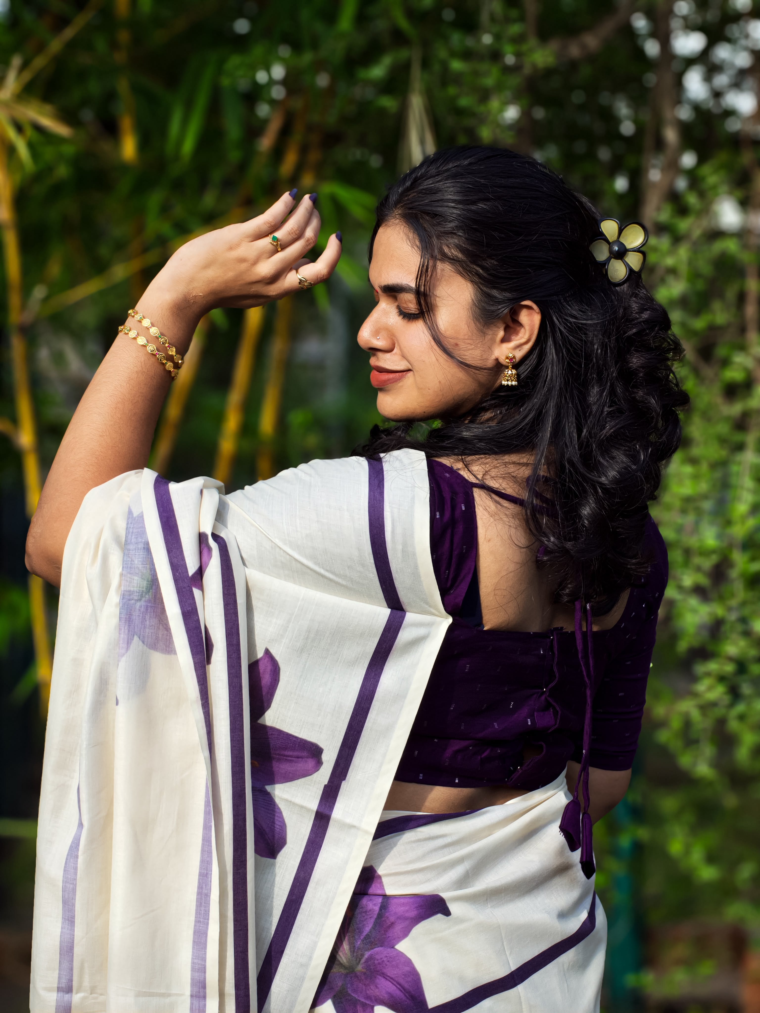 Lavender Stripes   : Pure cotton digital printed