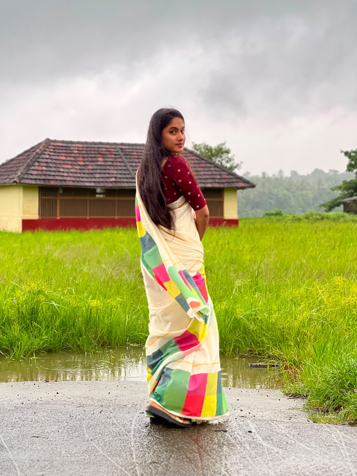 Madras check saree   : Pure cotton digital printed