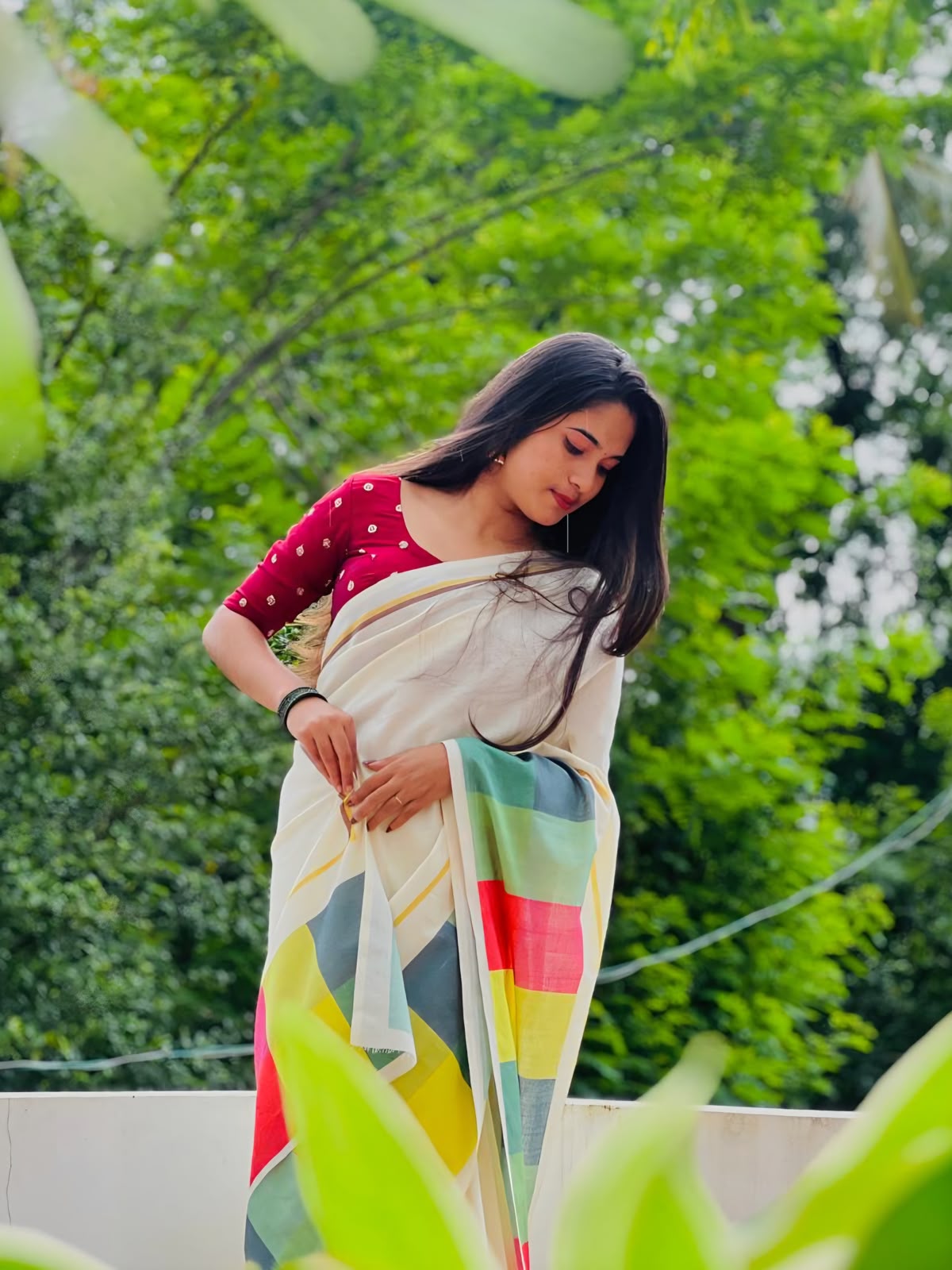 Madras check saree   : Pure cotton digital printed