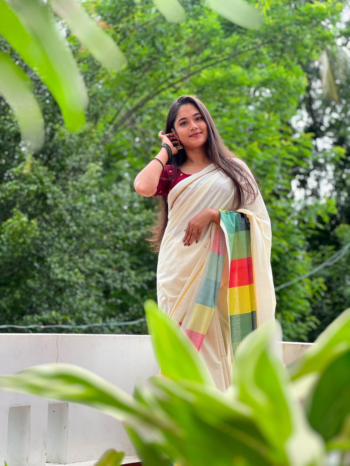 Madras check saree   : Pure cotton digital printed