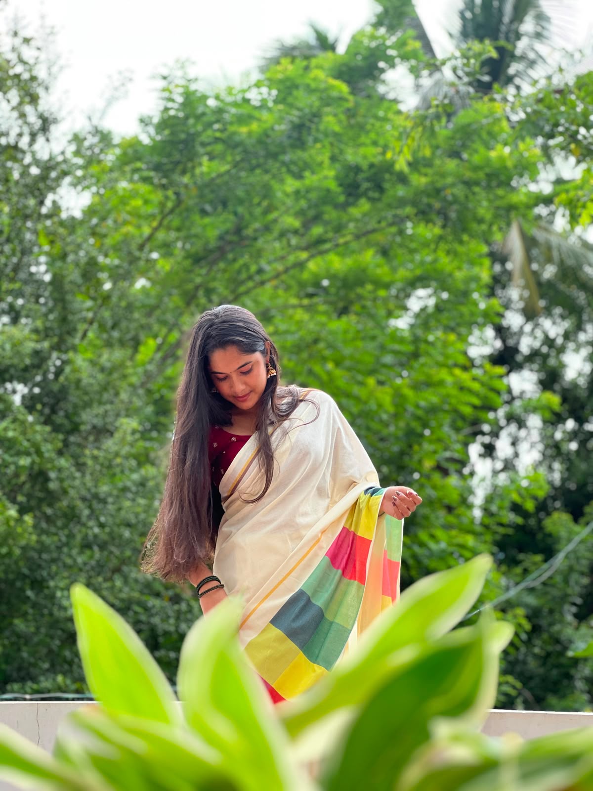 Madras check saree   : Pure cotton digital printed