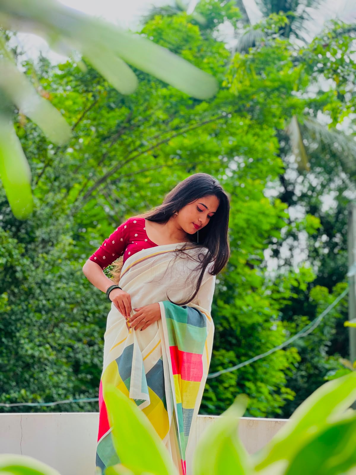 Madras check saree   : Pure cotton digital printed