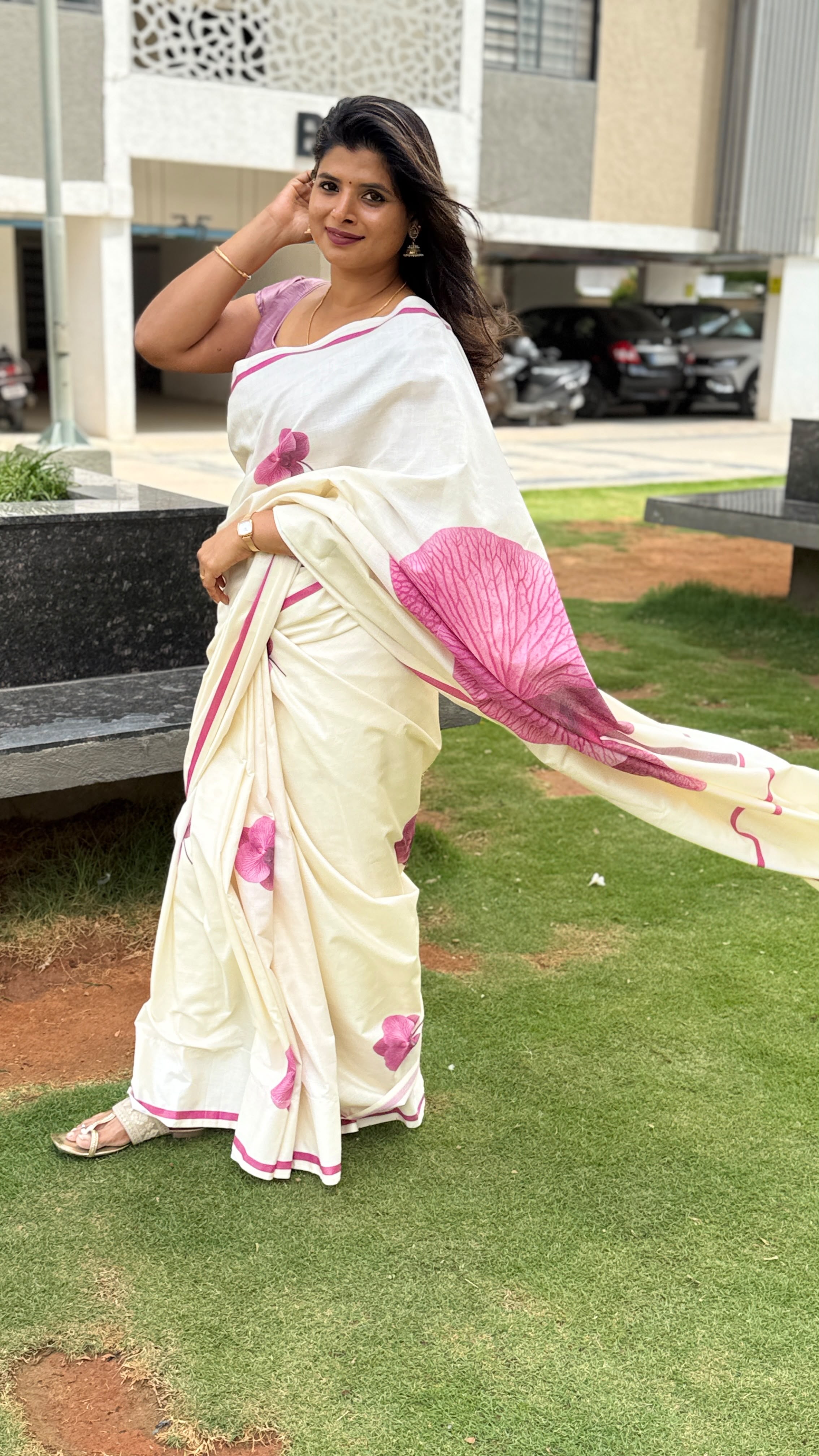 Pink Blossom : Pure cotton digital printed