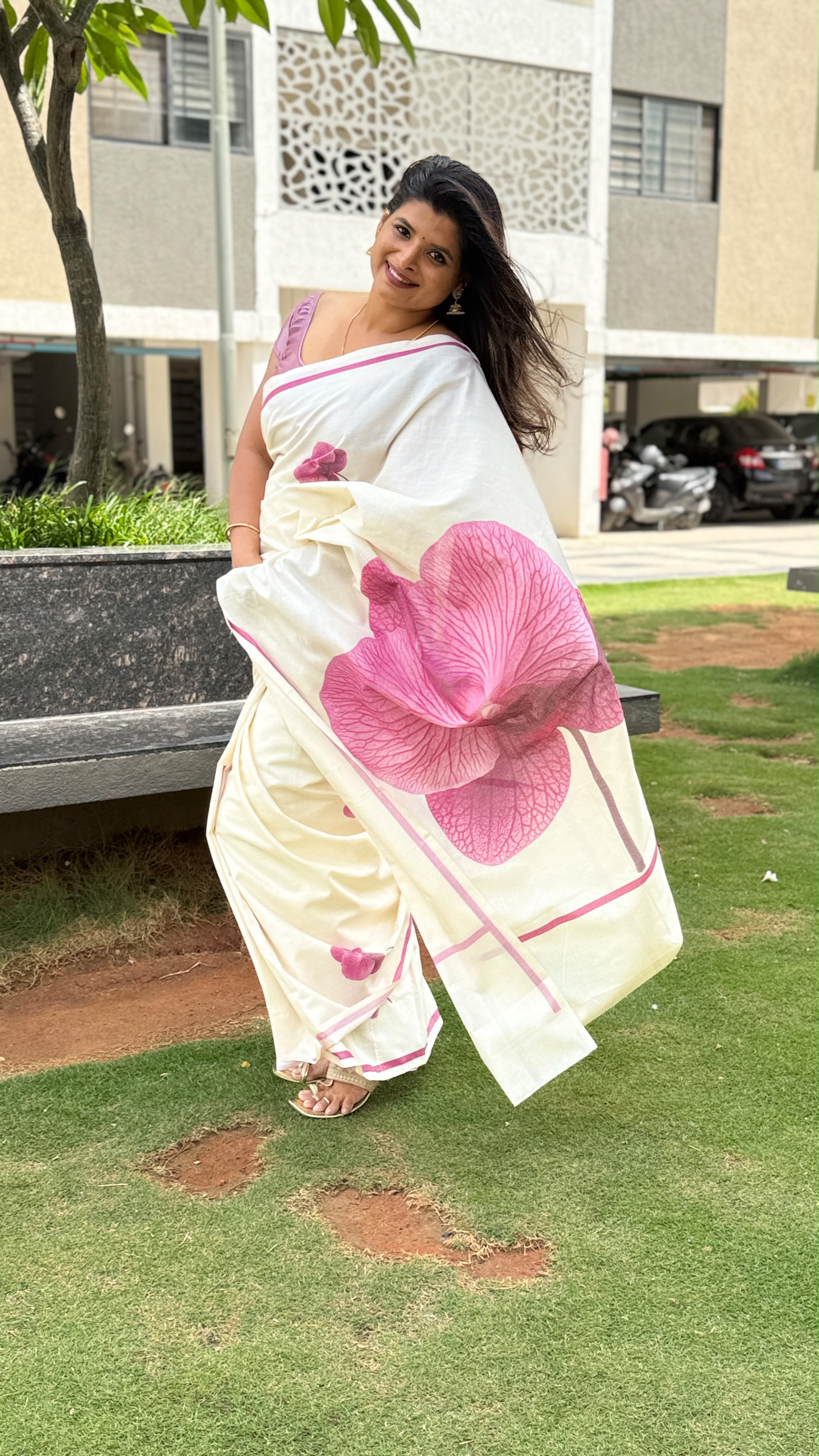 Pink Blossom : Pure cotton digital printed