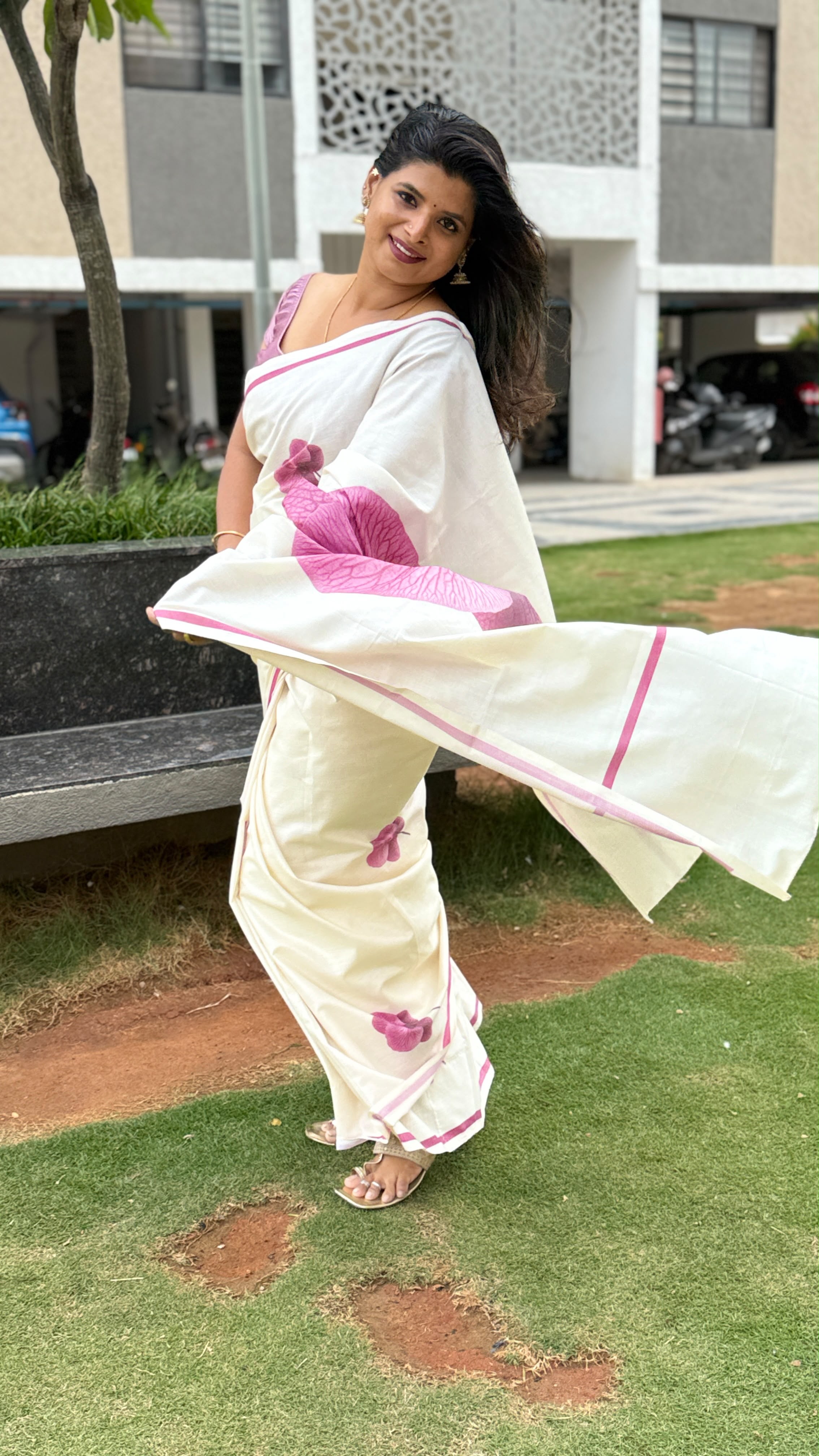 Pink Blossom : Pure cotton digital printed