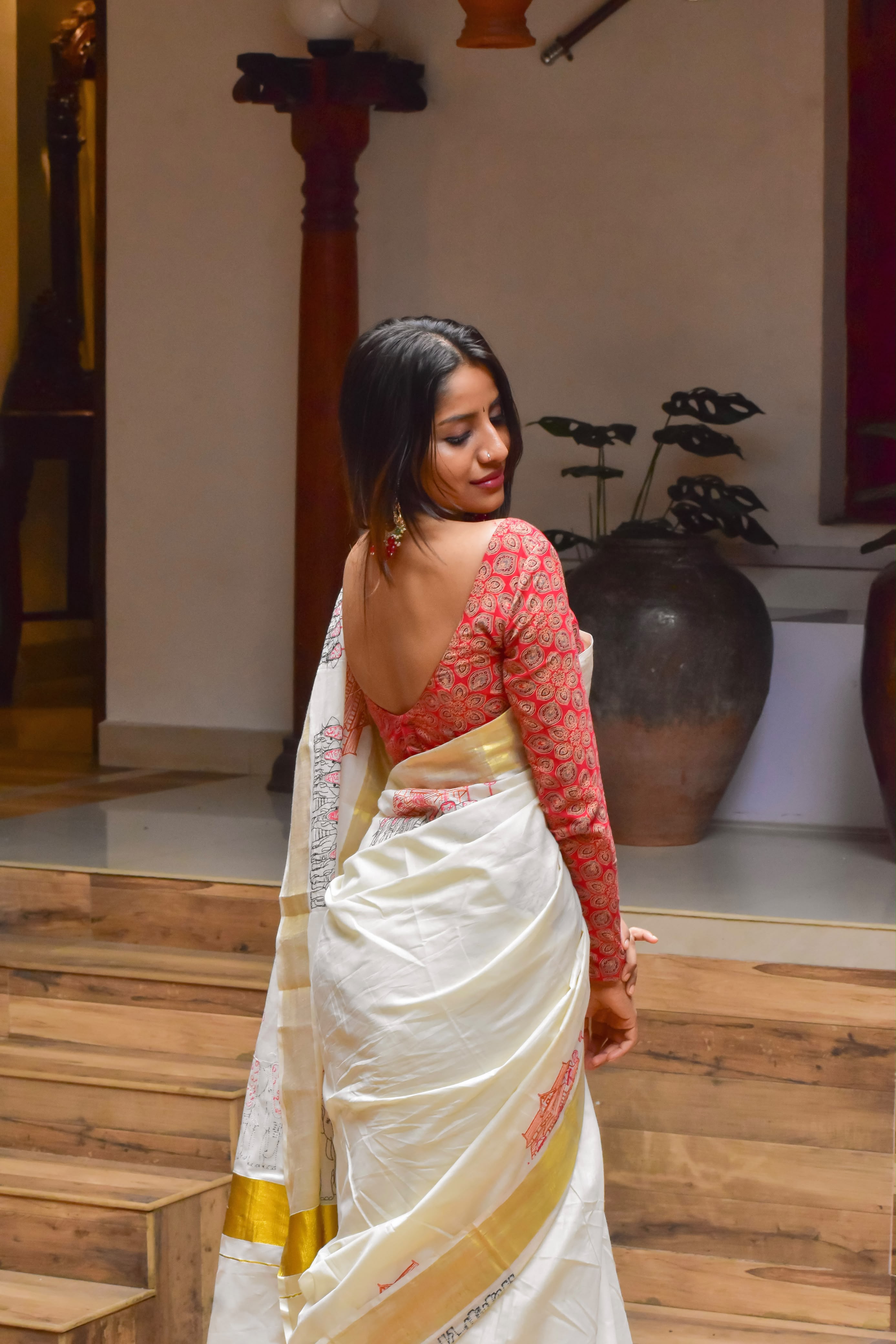 Pooram saree : Embroidered cotton Saree