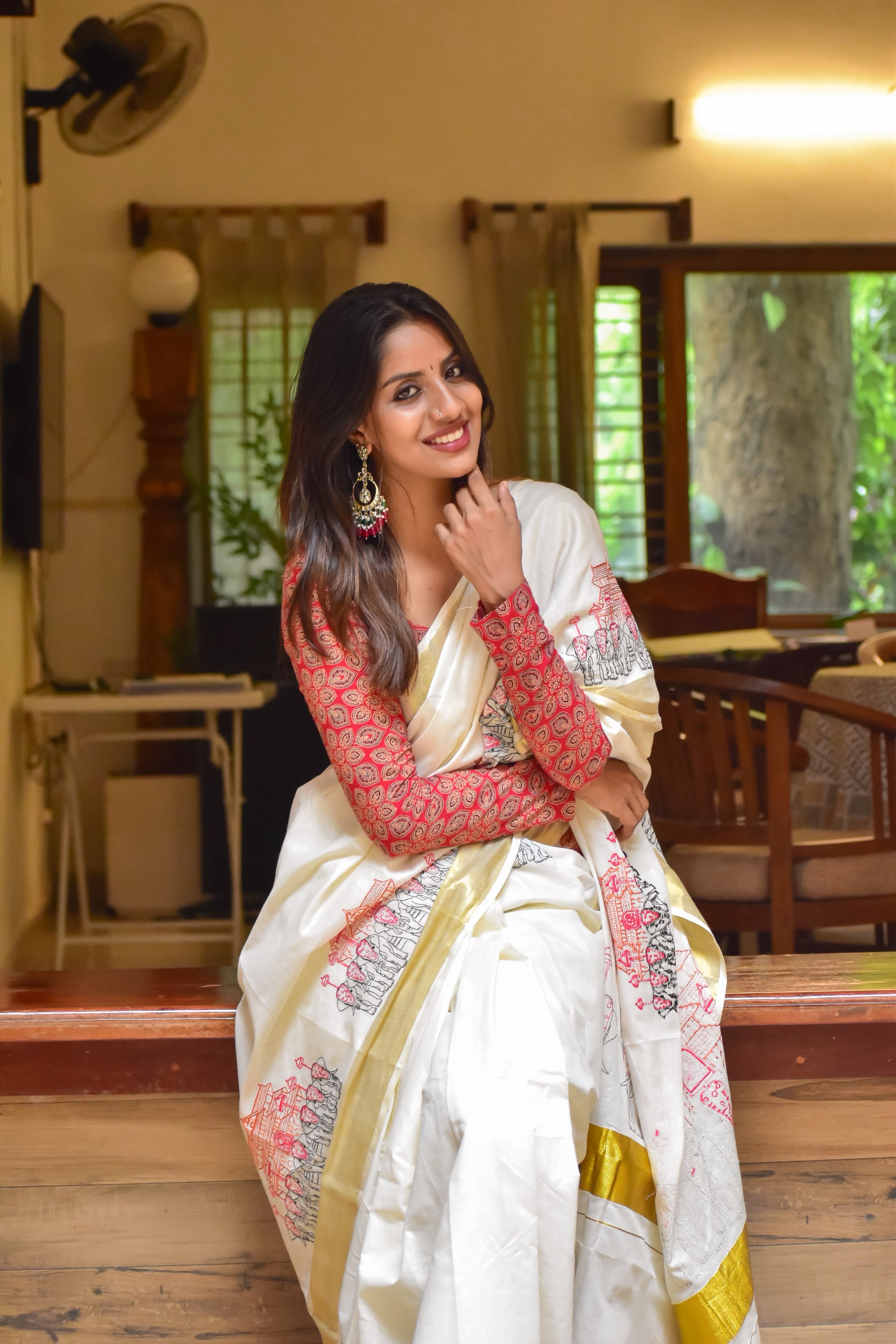 Pooram saree : Embroidered cotton Saree