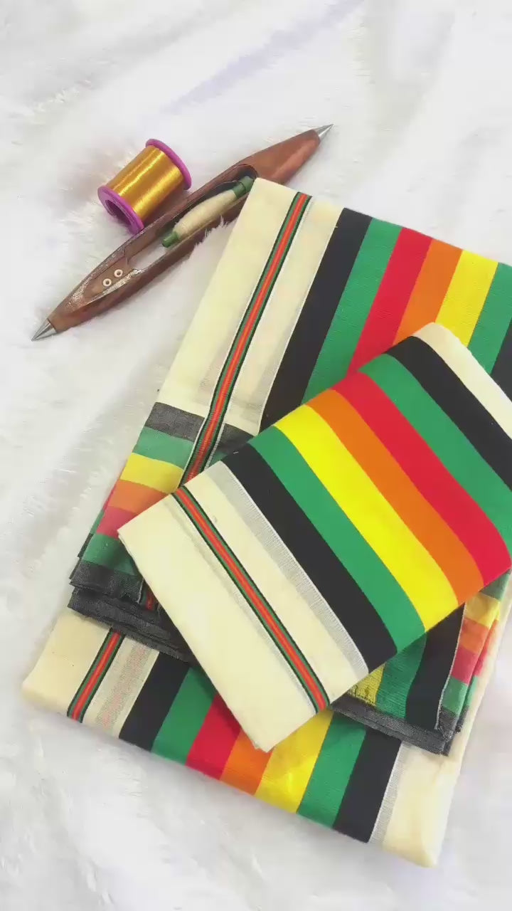 5 colour kattikara set mundu 2.80